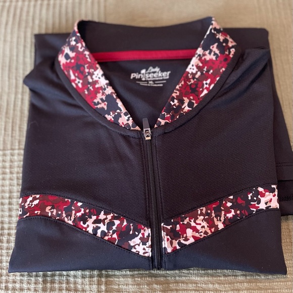 Pinseeker Black and Red Zip-Up Jacket - Picture 1 of 5